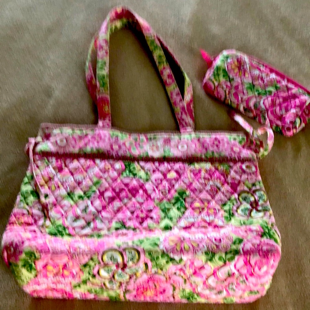 Vera Bradley Flowered bag with matching pouch